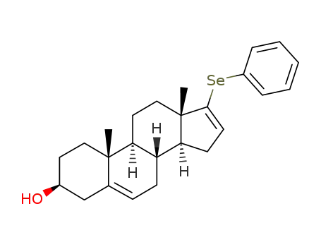 Molecular Structure of 91414-16-3 (3β-hydroxy-17-phenylselenoandrosta-5,16-diene)