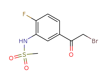 Molecular Structure of 170688-01-4 (Methanesulfonamide, N-[5-(bromoacetyl)-2-fluorophenyl]-)