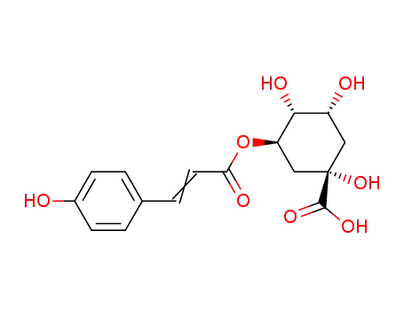 Molecular Structure of 5746-55-4 ((1R,3S,4R,5S)-1,3,4-trihydroxy-5-[(E)-3-(4-hydroxyphenyl)prop-2-enoyl]oxy-cyclohexane-1-carboxylic acid)