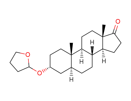 Molecular Structure of 111222-34-5 ((3R,5S,8R,9S,10S,13S,14S)-10,13-Dimethyl-3-(tetrahydro-furan-2-yloxy)-hexadecahydro-cyclopenta[a]phenanthren-17-one)