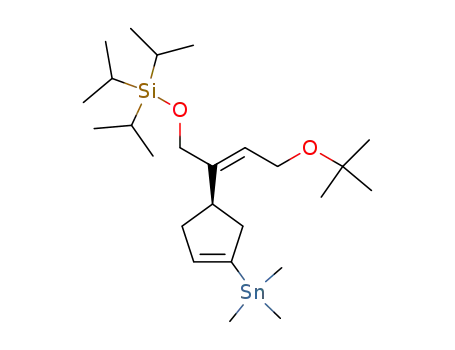 (4R)-1-(trimethylstannyl)-4-<1-((triisopropylsiloxy)methyl)-3-tert-butoxy-1(E)-propenyl>cyclopentene