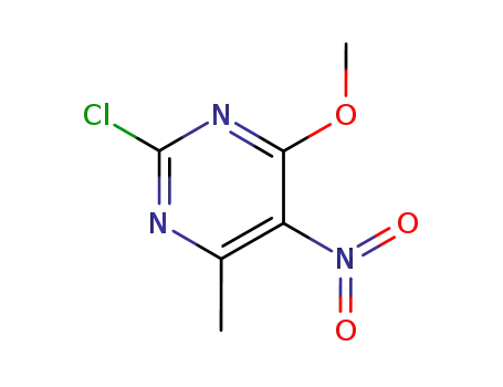 Molecular Structure of 1899-99-6 (2-Chloro-4-methoxy-6-methyl-5-nitropyrimidine)
