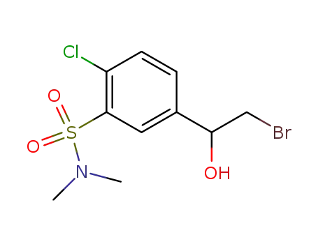 Molecular Structure of 59816-01-2 (5-(2-bromo-1-hydroxyethyl)-2-chloro-N,N-dimethylbenzenesulfonamide)
