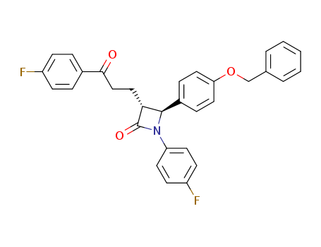 2-Azetidinone, 1-(4-fluorophenyl)-3-[3-(4-fluorophenyl)-3-oxopropyl]-4-[4-(phenylmethox y)phenyl]-, (3R,4S)-rel-