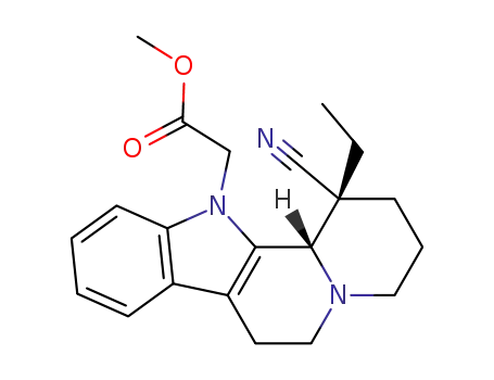 Molecular Structure of 95407-51-5 (1-cyano-1-ethyl-12-<(methoxycarbonyl)methyl>-1,2,3,4,6,7,12,12b-octahydroindolo<2,3-a>quinolizine)