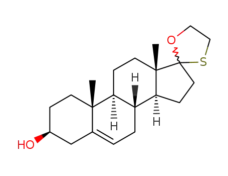 Molecular Structure of 327622-68-4 ((17Ξ)-spiro[androst-5-en-17,2'-[1,3]oxathiolan]-3β-ol)