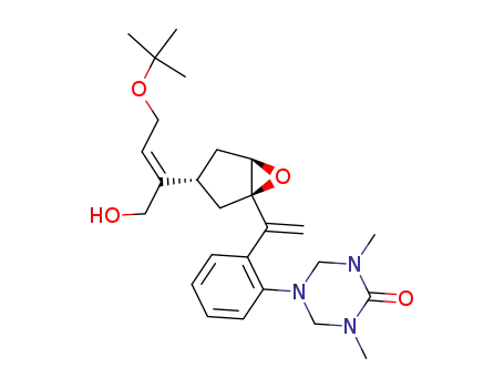 (1S,3R,5R)-3-<1(E)-(1-(hydroxymethyl)-3-tert-butoxypropenyl)>-1-<1-<2-<5-(1,3-dimethylhexahydro-2-oxo-1,3,5-triazinyl)>phenyl>ethenyl>-6-oxabicyclo<3.1.0>hexane