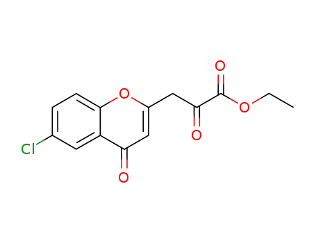 Molecular Structure of 144880-76-2 (3-(6-chloro-4-oxo-4<i>H</i>-chromen-2-yl)-2-oxo-propionic acid ethyl ester)