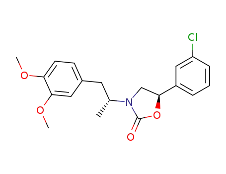 Molecular Structure of 138908-58-4 ([R-(R*,R*)]-5-(3-chlorophenyl)-3-[2-(3,4-dimethoxylphenyl)-1-methyl-ethyl]-oxazolidin-2-one)
