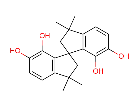 Molecular Structure of 19924-21-1 (3,3,3',3'-TETRAMETHYL-1,1'-SPIROBIINDAN-5,5',6,6',7,7'-HEXOL)