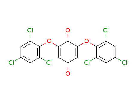 Molecular Structure of 7724-02-9 (2,5-Cyclohexadiene-1,4-dione, 2,6-bis(2,4,6-trichlorophenoxy)-)
