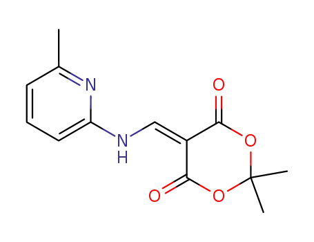Molecular Structure of 25063-58-5 (1,3-Dioxane-4,6-dione,
2,2-dimethyl-5-[[(6-methyl-2-pyridinyl)amino]methylene]-)