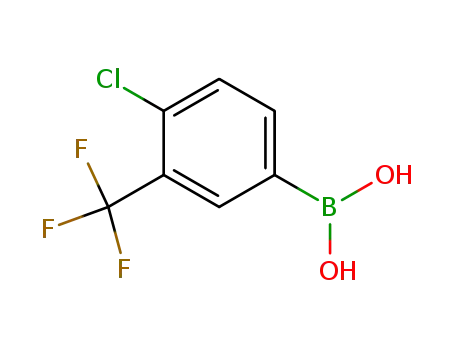 Molecular Structure of 176976-42-4 (4-Chloro-3-(trifluoromethyl)phenylboronic acid)