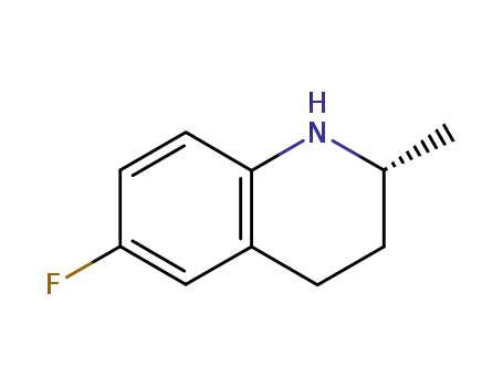 Molecular Structure of 199186-69-1 ((R)-6-fluoro-2-methyl-1,2,3,4-tetrahydroquinoline)