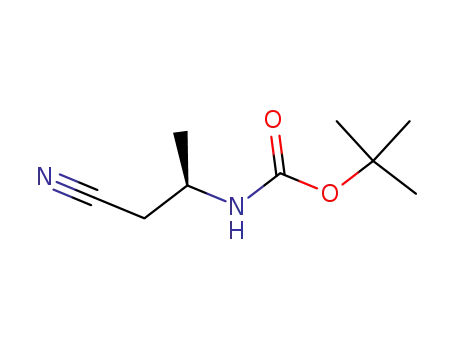 Molecular Structure of 170367-68-7 (Carbamic acid, [(1R)-2-cyano-1-methylethyl]-, 1,1-dimethylethyl ester (9CI))