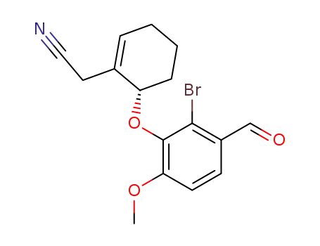 Molecular Structure of 482374-41-4 ([6-(2-bromo-3-dimethoxymethyl-6-methoxyphenoxy)cyclohex-1-enyl]acetonitrile)