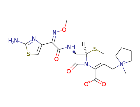 Pyrrolidinium, 1-[[(6R,7R)-7-[[(2Z)-2-(2-amino-4-thiazolyl)-2-(methoxyimino)acetyl]amino]-2-carboxy-8-oxo-5-thia-1-azabicyclo[4.2.0]oct-2-en-3-yl]methyl]-1-methyl-, inner salt