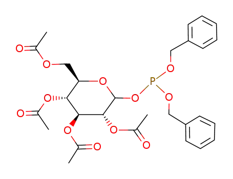 Molecular Structure of 149717-36-2 (dibenzyl 2,3,4,6-tetra-O-acetyl-D-glucopyranosyl phosphite)