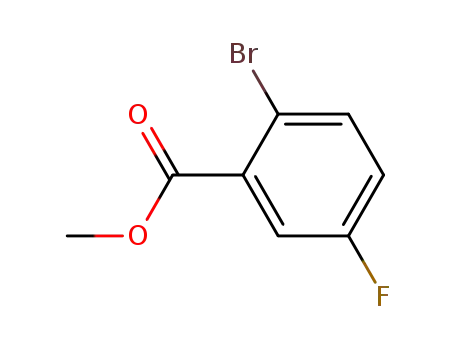 Molecular Structure of 6942-39-8 (METHYL 2-BROMO-5-FLUOROBENZOATE)