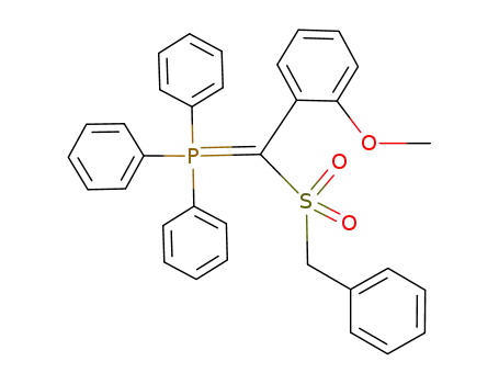 Molecular Structure of 134749-74-9 ([(2-Methoxy-phenyl)-phenylmethanesulfonyl-methylene]-triphenyl-λ<sup>5</sup>-phosphane)