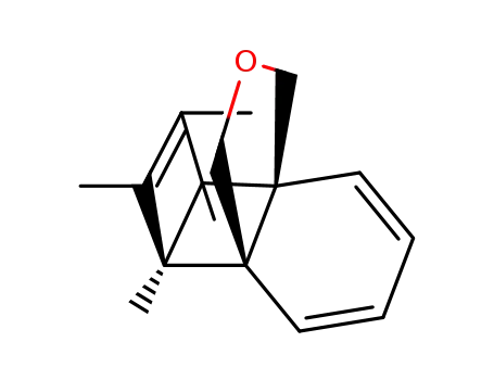 Molecular Structure of 51545-14-3 (2,3,4,5-Tetramethyl-12-oxatetracyclo<4.4.3.0<sup>1,6</sup>.0<sup>2,5</sup>>trideca-3,7,9-trien)