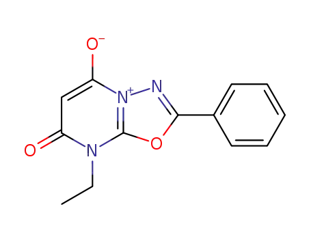 Anhydro 8-ethyl-5-hydroxy-2-phenyl-7-oxo-1,3,4-oxadiazolo<3,2-a>pyrimidinium hydroxide