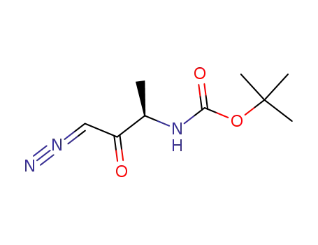 Molecular Structure of 186521-98-2 ((3S)-3-BOC-AMINO-1-DIAZO-2-BUTANONE)