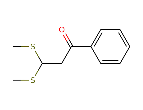 Molecular Structure of 19063-71-9 (1-Propanone, 3,3-bis(methylthio)-1-phenyl-)