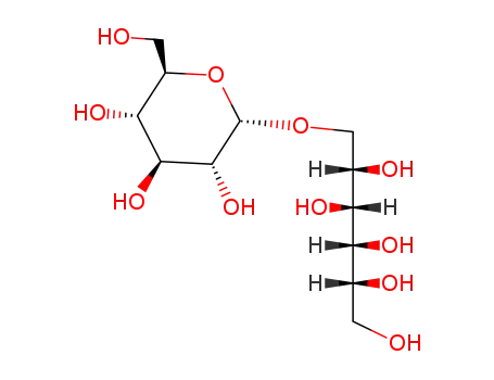 Molecular Structure of 20942-96-5 (α-D-glucopyranosyl-(1->6)-D-gulitol)