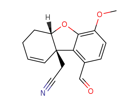 Molecular Structure of 482374-42-5 ((1-formyl-4-methoxy-6,7-dihydro-5aH-dibenzofuran-9a-yl)acetonitrile)
