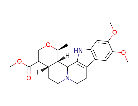 Molecular Structure of 81633-51-4 ((1S,4aS,13cS)-10,11-Dimethoxy-1-methyl-4a,5,6,7,8,13,13b,13c-octahydro-1H-2-oxa-6a,13-diaza-indeno[1,2-c]phenanthrene-4-carboxylic acid methyl ester)