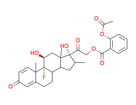Molecular Structure of 94087-97-5 (9-fluoro-11beta,17,21-trihydroxy-16alpha-methylpregna-1,4-diene-3,20-dione 21-acetylsalicylate)
