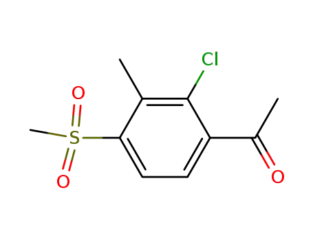 Molecular Structure of 181997-72-8 (1-(2-CHLORO-4-METHANESULFONYL-3-METHYL-PHENYL)-ETHANONE)