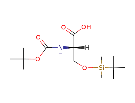 Molecular Structure of 90181-25-2 (L-Serine,
N-[(1,1-dimethylethoxy)carbonyl]-O-[(1,1-dimethylethyl)dimethylsilyl]-)