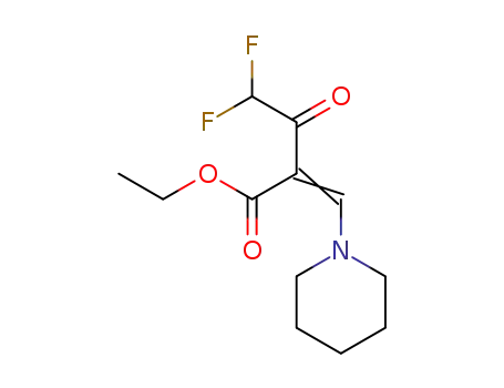 Molecular Structure of 1193579-15-5 (ethyl 4,4-difluoro-3-oxo-2-piperidin-1-ylmethylbutyrate)