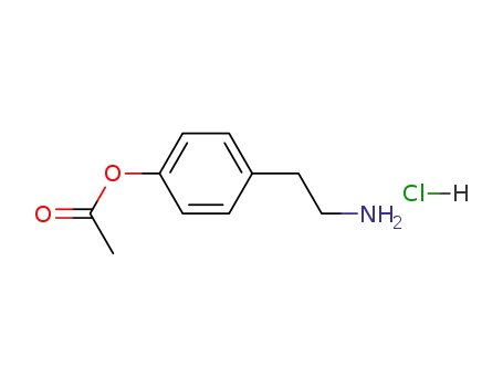 Molecular Structure of 14383-55-2 (4-(2-aminoethyl)phenyl acetate hydrochloride (1:1))