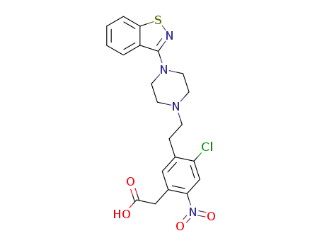 5-[2-[4-(1,2-Benzisothiazol-3-yl)-1-piperazinyl]ethyl]-4-chloro-2-nitro-benzeneacetic Acid