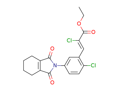 2-Propenoic acid,2-chloro-3-[2-chloro-5-(1,3,4,5,6,7-hexahydro-1,3-dioxo-2H-isoindol-2-yl)phenyl]-,ethyl ester, (2Z)-