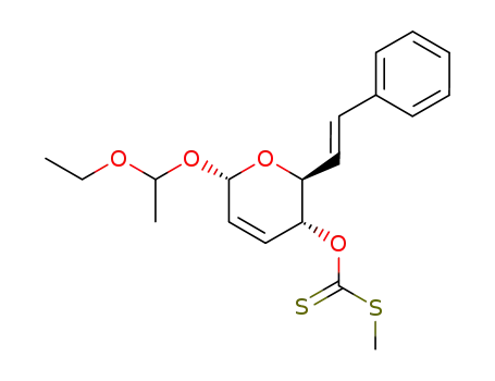 (2S,3R,6S)-6-(1-Ethoxyethoxy)-3-methylthio(thiocarbonyl)-oxy-2-<(E)-styryl>-3,6-dihydro-2H-pyran