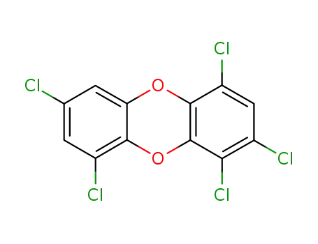 Molecular Structure of 82291-37-0 (1,2,4,7,9-Pentachlorodibenzo-p-dioxin)