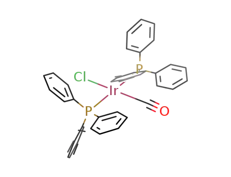 Molecular Structure of 14871-41-1 (CARBONYLCHLOROBIS(TRIPHENYLPHOSPHINE)IRIDIUM(I))