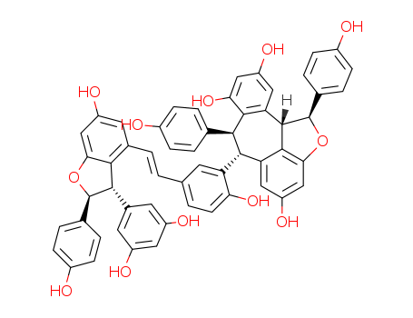Benzo[6,7]cyclohepta[1,2,3-cd]benzofuran-4,8,10-triol,6-[5-[(1E)-2-[(2S,3S)-3-(3,5-dihydroxyphenyl)-2,3-dihydro-6-hydroxy-2-(4-hydroxyphenyl)-4-benzofuranyl]ethenyl]-2-hydroxyphenyl]-1,6,7,11b-tetrahy