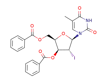 1-(3',5'-di-O-benzoyl-2'-deoxy-2'-iodo-β-D-xylopentofuranosyl)thymine