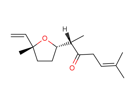 Molecular Structure of 20482-11-5 ((S)-2-[(2S,5R)-5-Methyl-5-ethenyltetrahydrofuran-2-yl]-6-methyl-5-heptene-3-one)