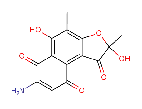 Molecular Structure of 16784-00-2 ((2S)-7-amino-2,5-dihydroxy-2,4-dimethyl-benzo[e]benzofuran-1,6,9-trione)