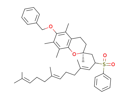 (2S)-6-(benzyloxy)-2,5,7,8-tetramethyl-2-((3E,7E)-4,8,12-trimethyl-2-(phenylsulfonyl)trideca-3,7,11-trien-1-yl)chromane