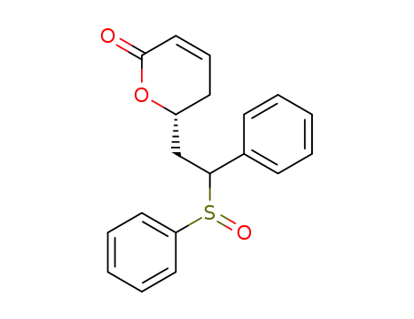 Molecular Structure of 143724-96-3 (2H-Pyran-2-one, 5,6-dihydro-6-[2-phenyl-2-(phenylsulfinyl)ethyl]-)