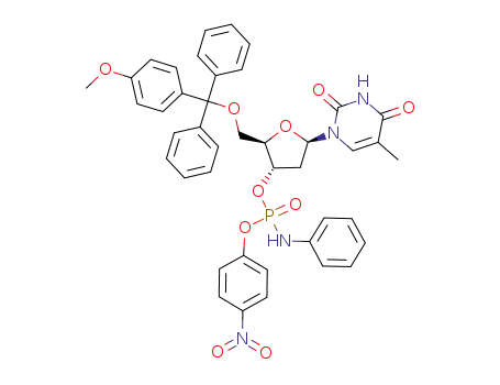 Thymidine, 5'-O-[(4-methoxyphenyl)diphenylmethyl]-, 3'-(4-nitrophenyl
phenylphosphoramidate)