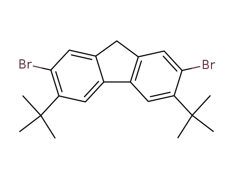 Molecular Structure of 106112-41-8 (9H-Fluorene, 2,7-dibromo-3,6-bis(1,1-dimethylethyl)-)