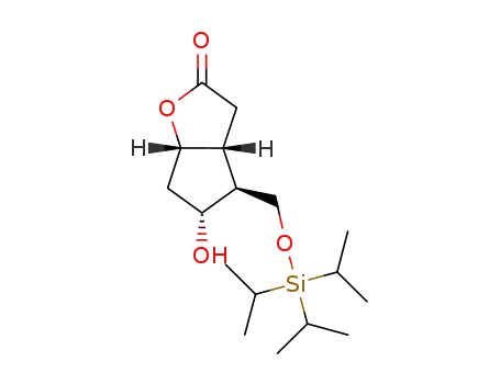 Molecular Structure of 1236109-24-2 ([(3aR,4S,5R,6aS)-hexahydro-5-hydroxy-4(triisopropylsilyloxymethyl)-2H-cyclopenta[b]furan-2-one])